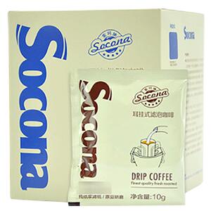 SOCONA挂耳咖啡 新鲜烘焙现磨黑咖啡 滤泡意式香浓蓝山咖啡10片装