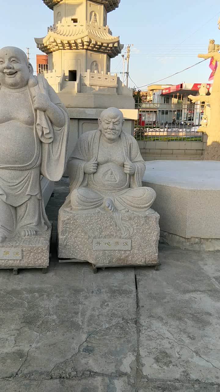 Wholesale Natural Stone Carved Buddhist Sculpture Eighteen Saints