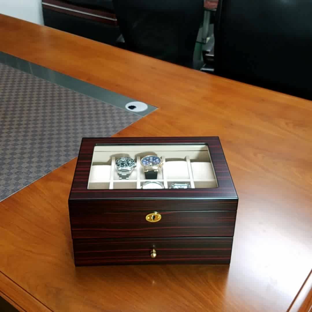 Glass Top Ebonywood Watch Collection Box For 20 Slots Buy Watch Box