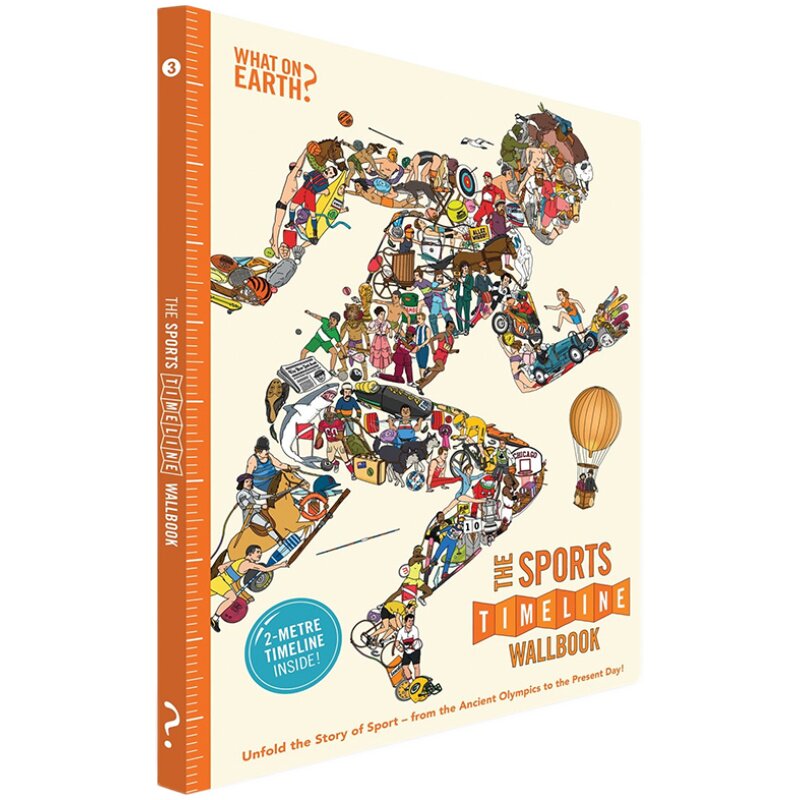 英文原版 时间图谱百科全书:竞技通史墙书(附放大镜) What On Earth: Wallbook Timeline of Sports