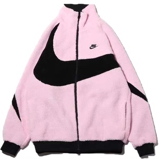 Nike 耐克日本限定大勾logo羊羔绒 运动双面穿夹克外套BQ6546-017