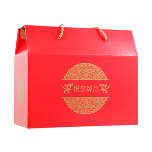 手提元宵礼盒熟食干果特产通用包装礼品箱中秋盒子红色批发定做