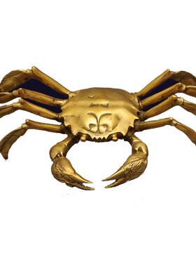 黄铜螃蟹风水电视柜办公桌工艺品