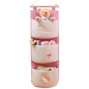 大容量墙挂式收纳挂袋 门后悬挂式床边挂墙上衣柜壁挂布艺置物袋