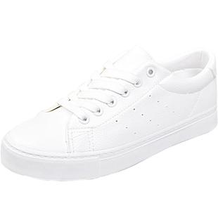 皮面小白鞋女秋百搭白鞋2025新款透气轻便软底纯白色学生板鞋男鞋