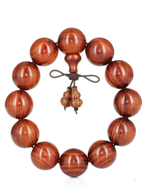 天然木质紫檀本命年饰品情侣佛珠