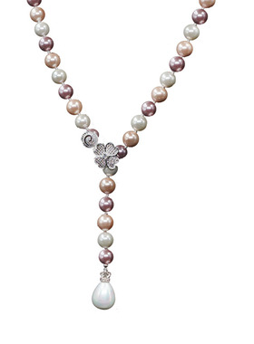 毛衣链长款大气贝珠韩版幸运草