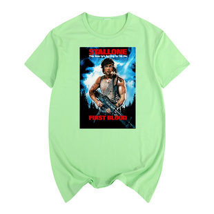 第一滴血史泰龙 First Blood兰博Rambo Stallone动作男女短袖T恤