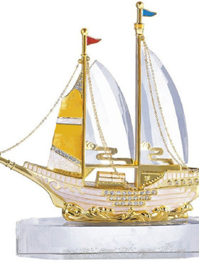 定制商务摆件帆船水晶工艺品