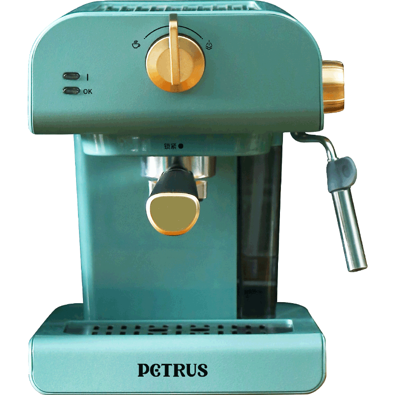 petrus /柏翠复古咖啡机家用打奶泡