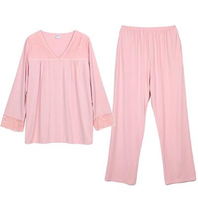 竹纤维女式蕾丝花边家居服套装
