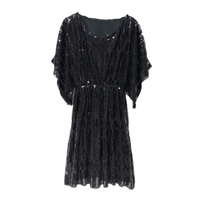 抖音重工亮片钉珠开衩斗篷礼服裙