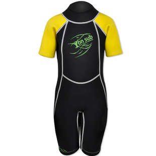 潜水衣 2.5mm加厚保暖浮潜冬泳男女孩游泳防晒短袖连体中大童泳衣