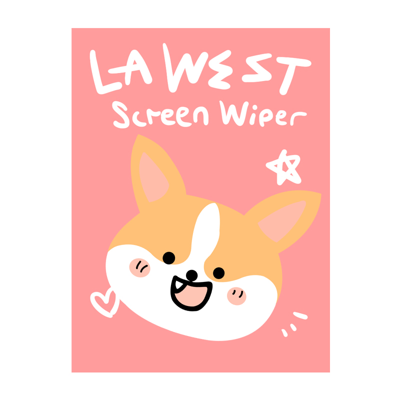 LA WEST手机屏幕清洁擦镜布可爱狗狗柯基电脑镜头清洁布贴纸
