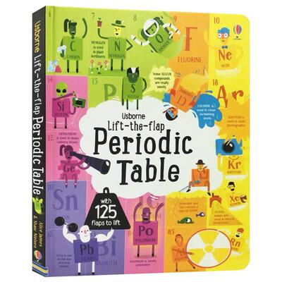 英文原版 Lift the Flap Periodic Table元素周期表 Usborne出品科普认知翻翻书化学启蒙 大开本 丰富信息量