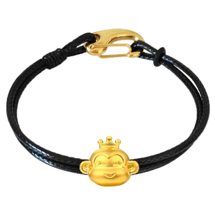 手链绳男女红黑蜡皮绳子黄金串珠手绳3D硬金串珠转运珠吊坠项链绳