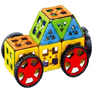 三佳儿童益智磁力片3拼机器人摩天轮拼插磁铁性建构益智男孩玩具6