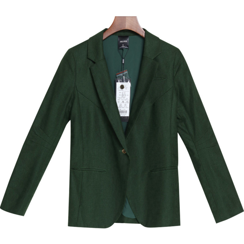 霏霏西装外套204年新款秋冬修身正装上衣职业装时尚棉麻小西服女