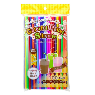 日本海淘Strixdesign一次性儿童彩色吸管弯曲喝果汁饮料待产100根