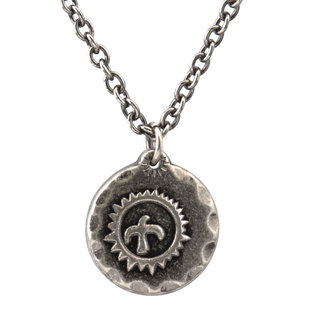 日本简约复古百搭高桥太阳飞鸟小金饼圆牌男女情侣毛衣长吊坠项链