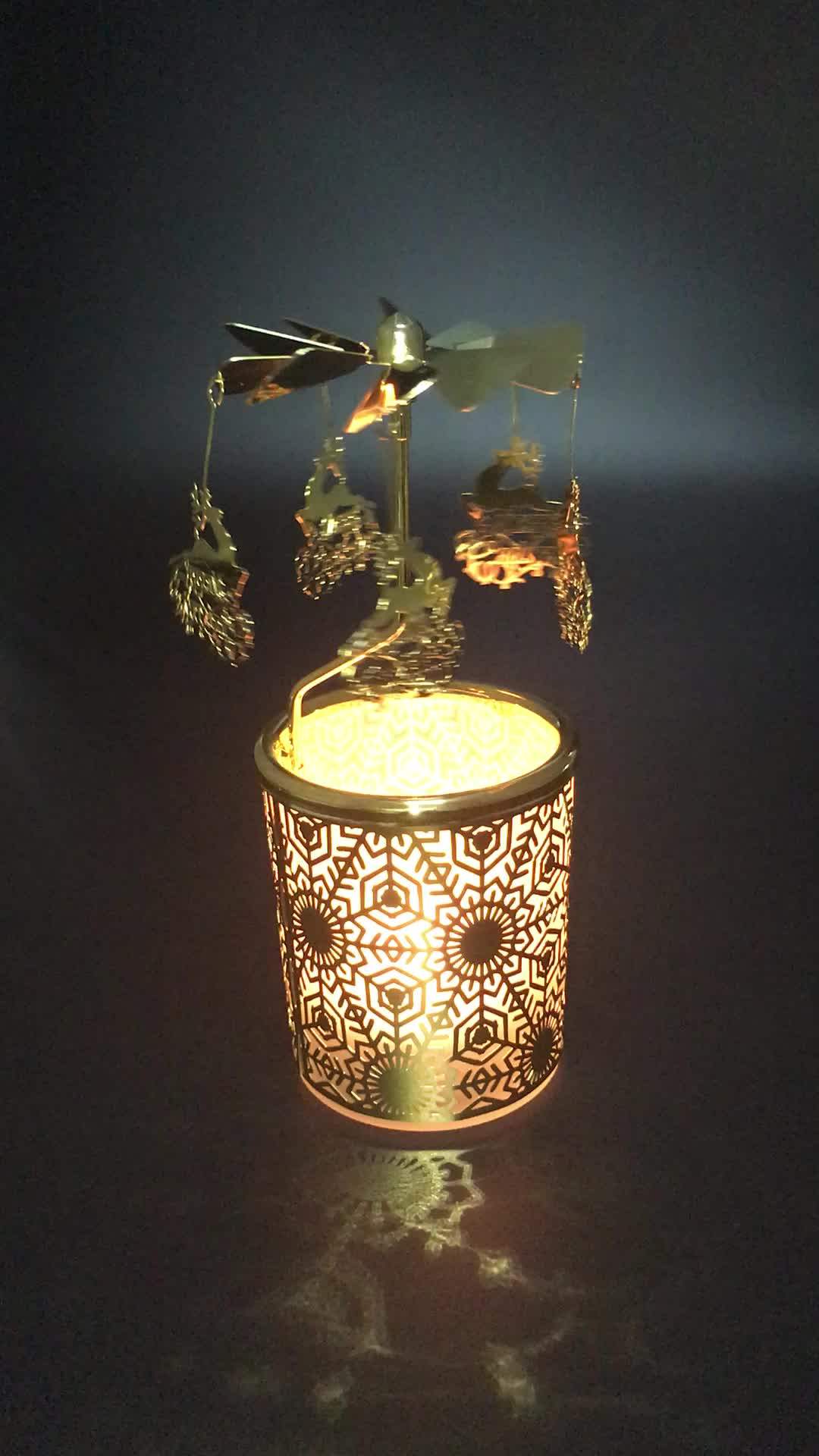 Customized High Quality Rotary Heart Votive Glass Candle Holder For