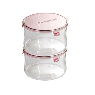 日本怡万家耐热玻璃碗小容量490ml两件套保鲜盒家用冰箱收纳盒