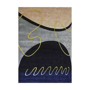 北欧风格轻奢简约现代创意客厅卧室地毯 个性ins风手工地垫可定制