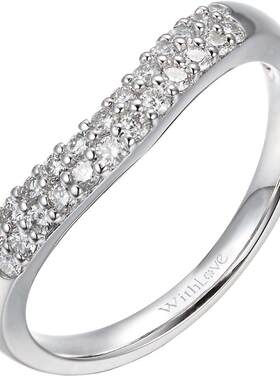 WithLove18K金双排钻石戒指定制