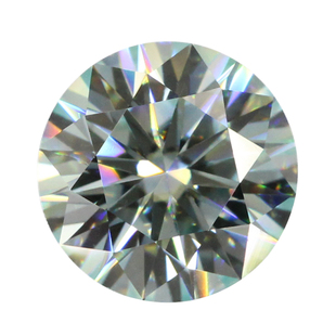 圆形正品浅蓝色莫桑石戒面裸石 美国进口一克拉莫桑钻圆钻厘石DIY