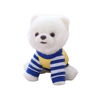 可爱小狗博美公仔毛绒玩具狗仿真白色狗狗布娃娃抱枕玩偶生日礼物