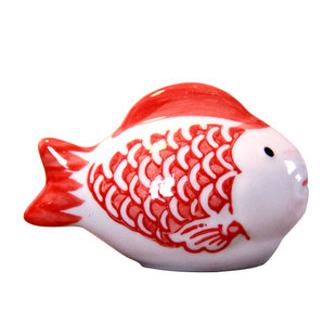 陶瓷摆件【鱼游世界】彩色条纹手绘陶瓷鱼水中可漂浮陶瓷鱼缸装饰