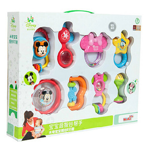 英纷摇铃玩具音乐礼盒0-1岁婴儿车挂铃迪士尼宝宝牙胶拼图手摇铃