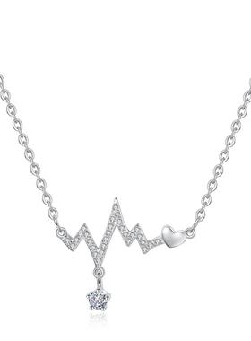 纯银项链999银饰锁骨链网红气质女ins简约足银轻奢颈链冷淡风小众