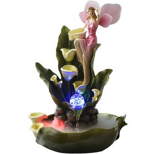 天使小喷泉流水器水景摆设风水轮结婚礼物客厅办工桌工艺礼品摆件