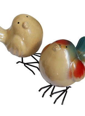 陶瓷小鸟动物摆件情侣鸟情人节