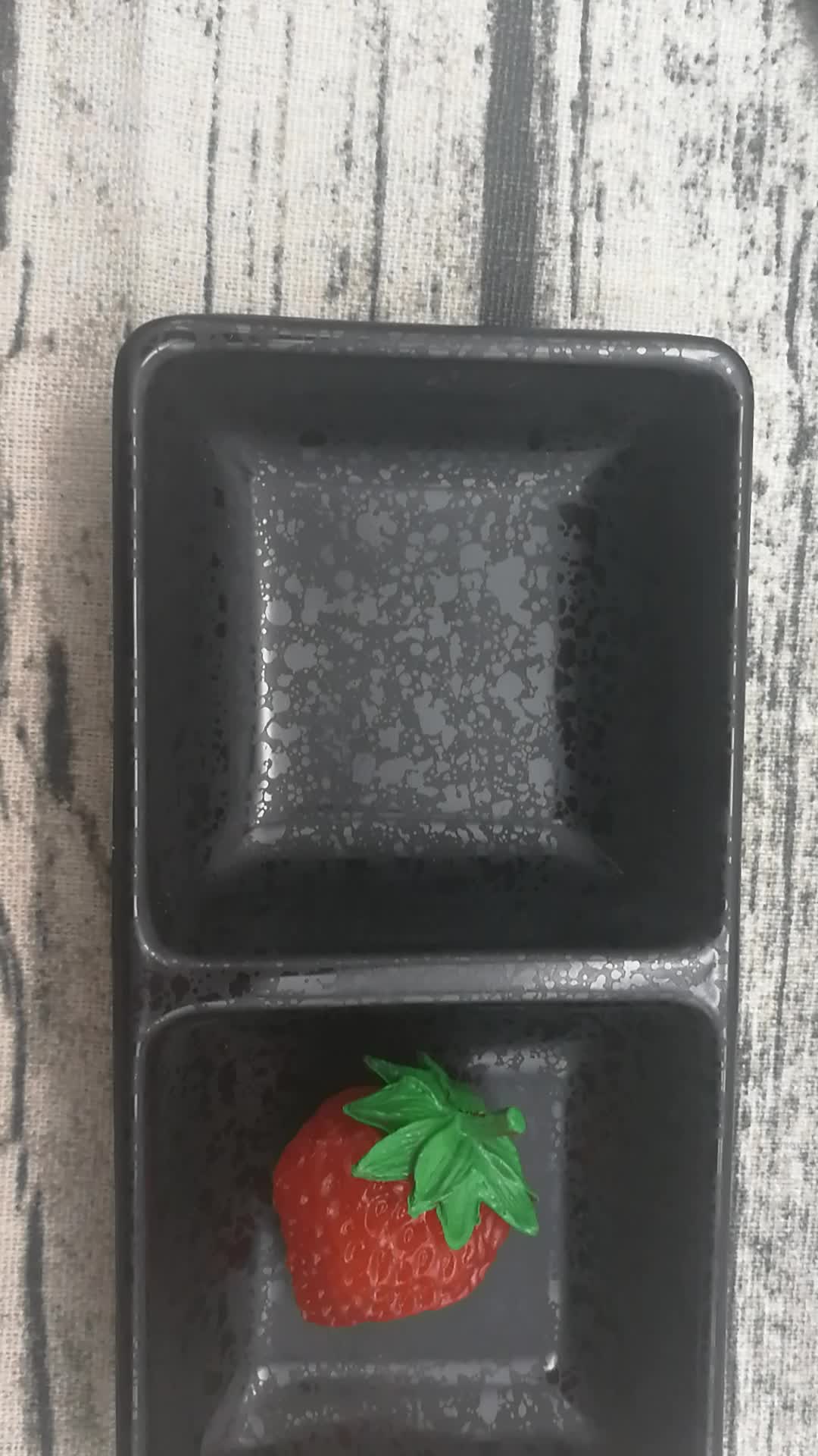 Restaturant Melamine Dinnerware Black Divided Sauce Dish 3 Compartment