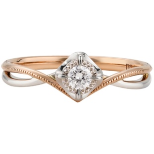 梵尼洛芙 轨迹钻戒钻石戒指红18k金戒指情侣刻字结婚戒指正品包邮