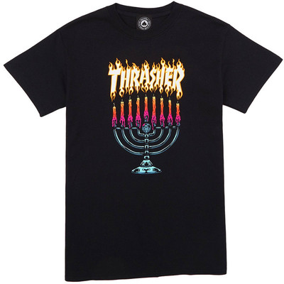 【超限定】Thrasher Menorah 美版 蜡烛烛台火焰短袖T恤