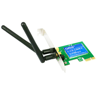 GRIS PCI-E无线网卡台式机WIFI接收器WIN11免驱动Realtek瑞昱RTL8192EE短挡板双天线内置主板300M电脑2U机箱