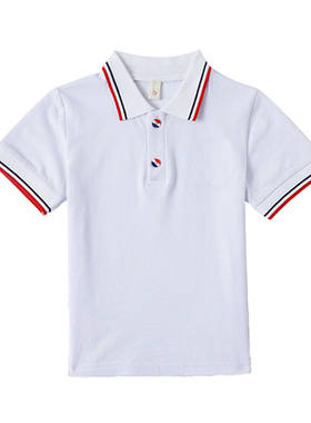 夏季校服纯白色棉小学生短袖