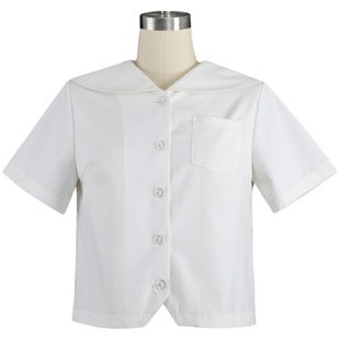 白无本jk制服札幌襟短袖女夏季搭配上衣基础款白色衬衫水手服正版