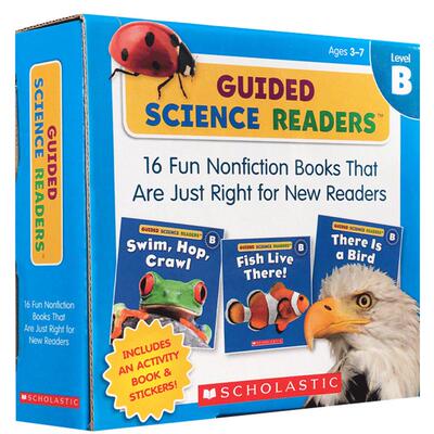 送音频英文原版 Guided Science Readers Level B 科学指导型阅读 科学启蒙绘本读物 4-6岁学习各种趣味动物知识 16册盒装