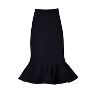 轻熟风中长款荷叶边大码一步裙