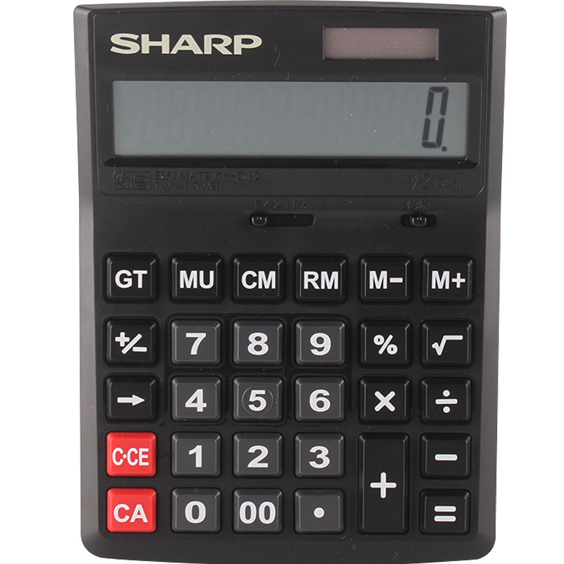 SHARP夏普官方正品CH-MDG12多功能大中小号计算器财务办公用台式双重电源商务太阳能计算机定制商务送礼12位