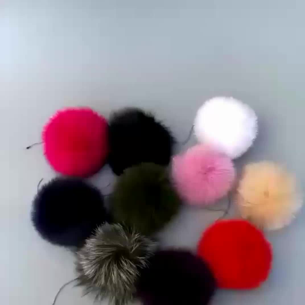 large pom pom fur Pom  Fox  Silver Large Fox Pom Fur Wholesale Buy Silver