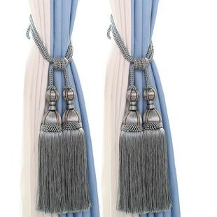 欧式花窗帘扣挂球流苏配件绑带一对简约现代挂钩扎带束带捆绑绳子