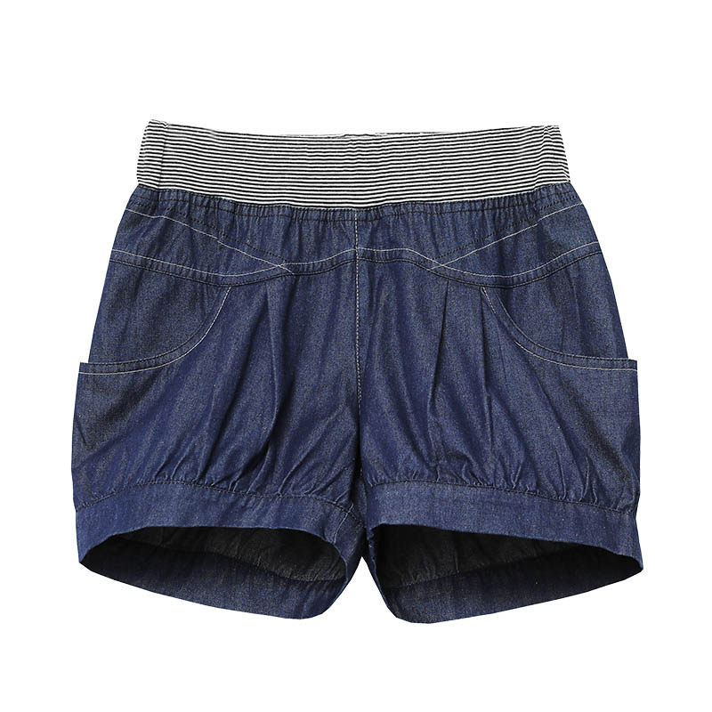 牛仔短裤女夏季薄款宽松灯笼裤韩版松紧腰大码百搭热裤休闲哈伦裤