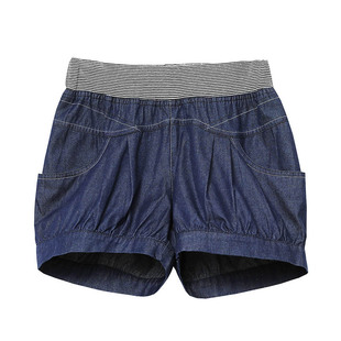 牛仔短裤女夏季薄款宽松灯笼裤韩版松紧腰大码百搭热裤休闲哈伦裤
