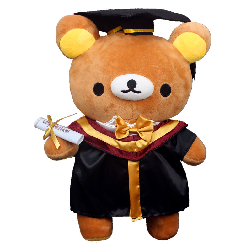 可爱肉桂狗喜拿小白毛绒玩具玉桂狗公仔毕业装博士帽学士服女礼物