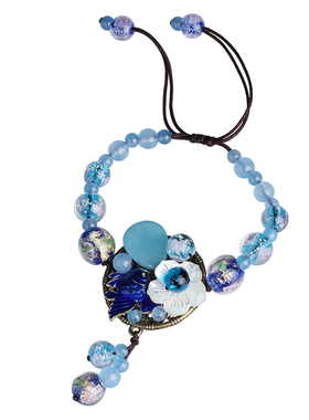 古风手链女生手串蓝色民族风配饰